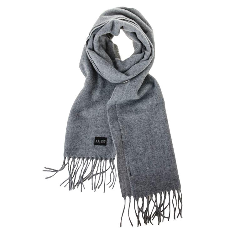 armani jeans 阿玛尼 男士灰色混纺围巾 z6407 m6 y2 ml