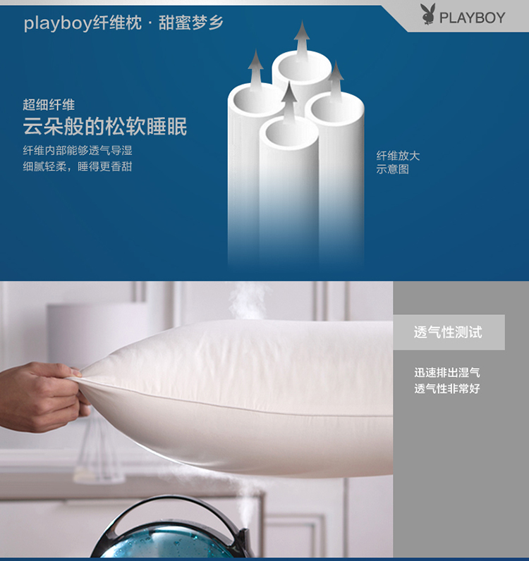 花花公子 PLAYBOY 舒适枕头 甜蜜梦乡双人枕芯