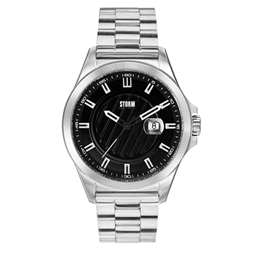 英伦风暴(storm)手表 经典系列男表黑盘银色钢表带日历石英表mason