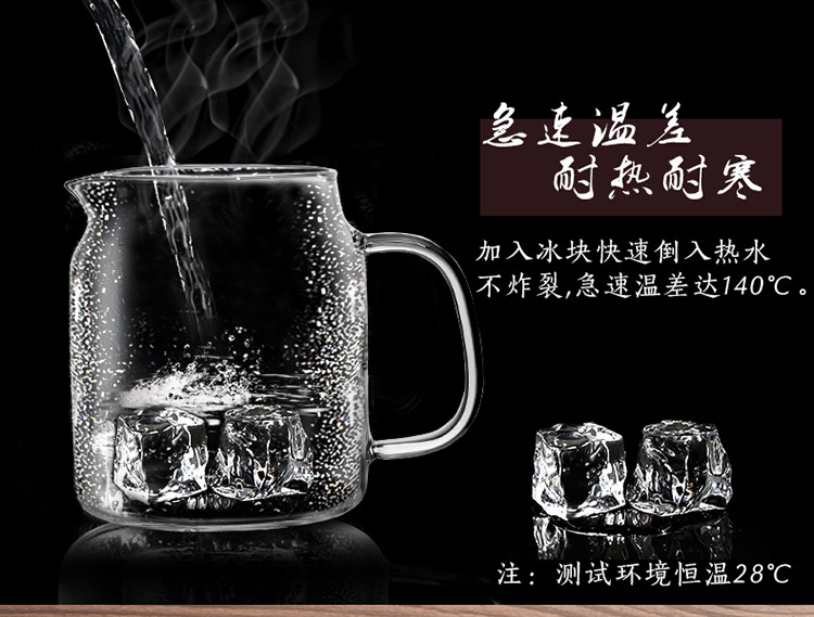 绿珠lvzhu 玻璃茶壶套装一壶四杯一茶盘 700ml居家办公 高硼硅耐热玻璃泡花草茶壶Q723 