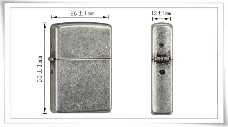 zippo 打火机 仿古银 白板121fb