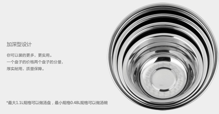 华格莱（HUAGELAI）汤盆 加厚汤盆四件套（18cm、20cm、22cm、24cm）