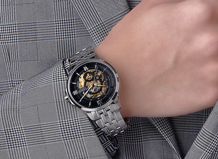 机械男表黑色am0182ss12_ 3折现价星皇(starking)手表时尚系列钢带