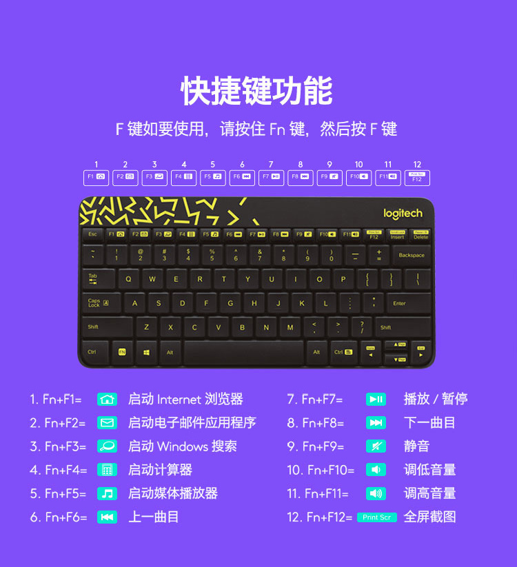 罗技(logitech)无线键鼠套装 mk240 nano 无线鼠标无线键盘套装(白色)