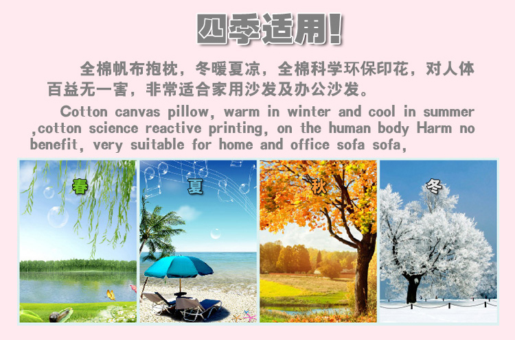 艾薇 家纺床品 粗布靠枕靠背腰垫办公抱枕套装+芯（春色满园2个）