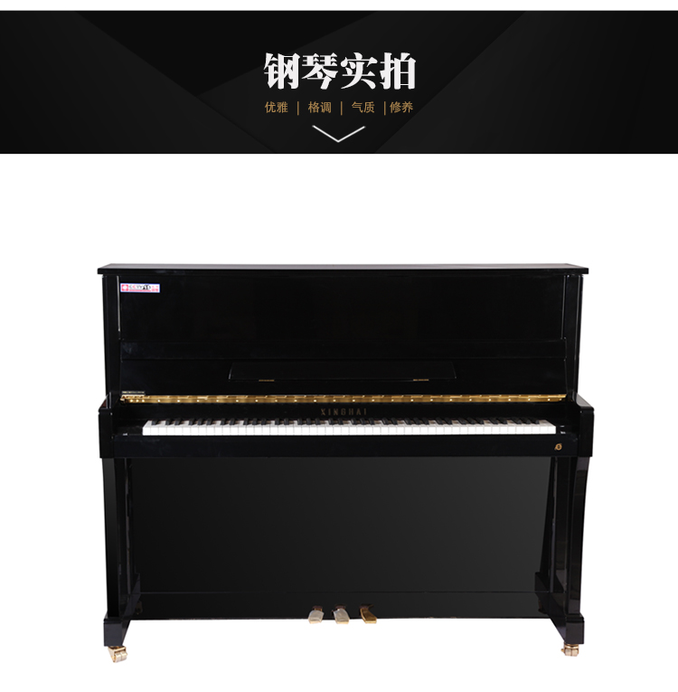 星海钢琴 XINGHAI E系列 E-118LE 黑色立式初学家用钢琴带缓降-京东
