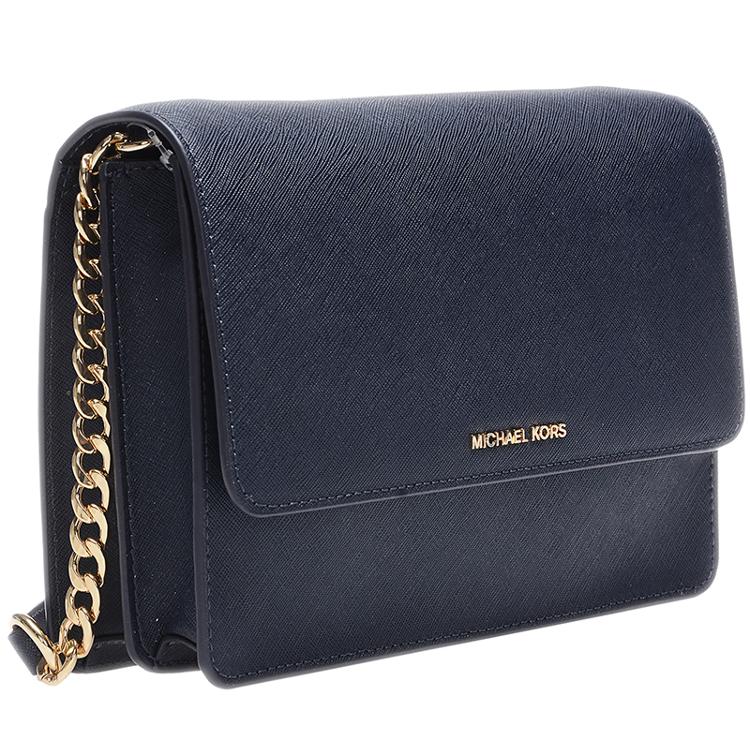 michael kors 迈克·科尔斯 mk 女包 daniela系列海军蓝十字纹牛皮