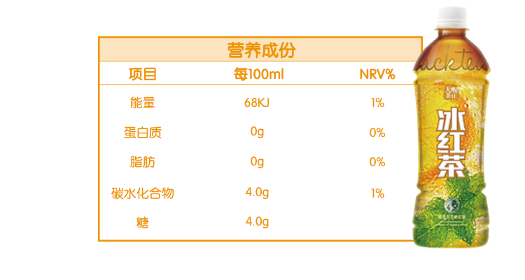 天喔茶庄冰红茶500ml*15整箱装