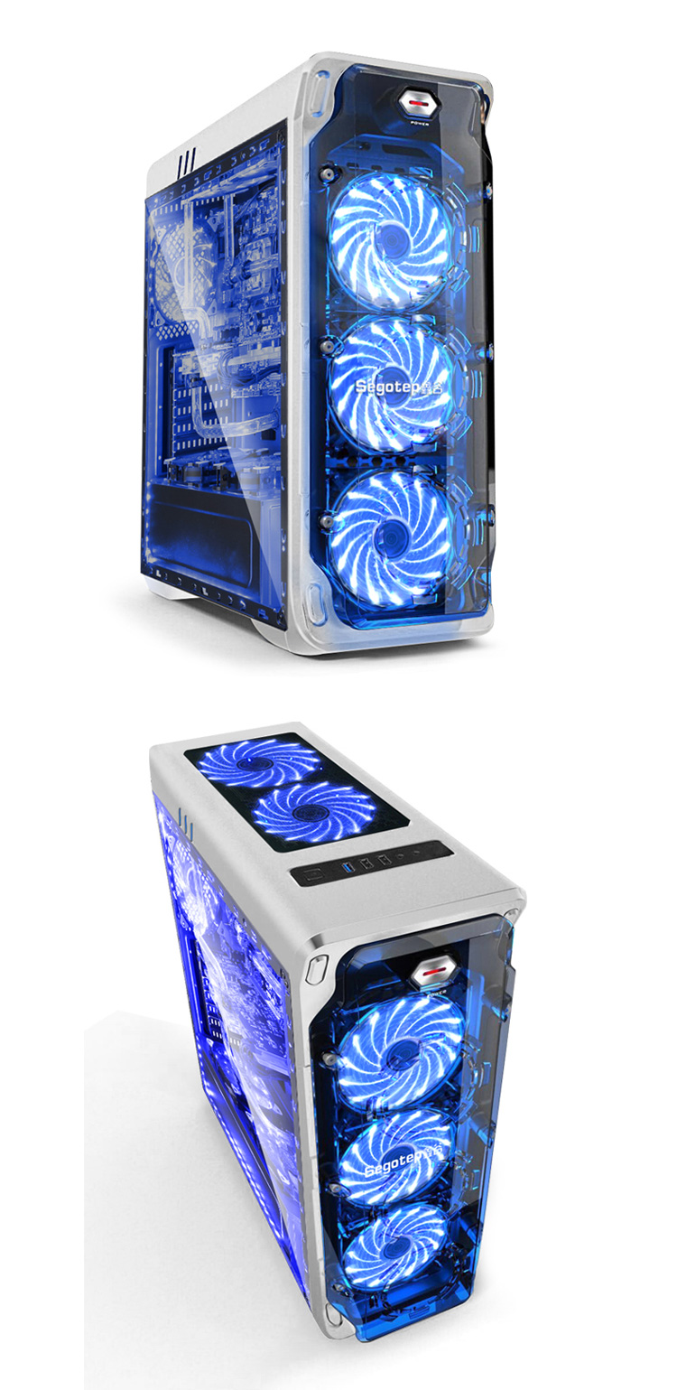 鑫谷(segotep)lux全侧透机箱 白色(透明面板 侧板/atx大板位/240冷排