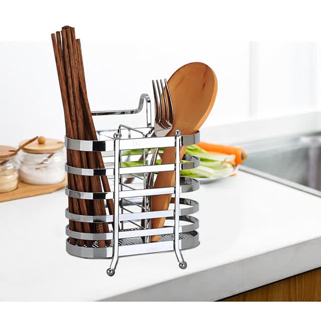 MAXCOOK Chopstick Holder, Stainless Steel Chopstick Storage Rack, Chopstick Cage Bucket with Draining And Anti-Mold Storage Box, Two Compartments MCWA205 8