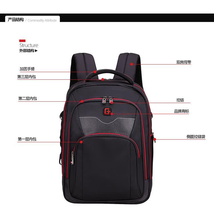 【京东超市】swissgear 电脑双肩包 男士商务包 防水14.