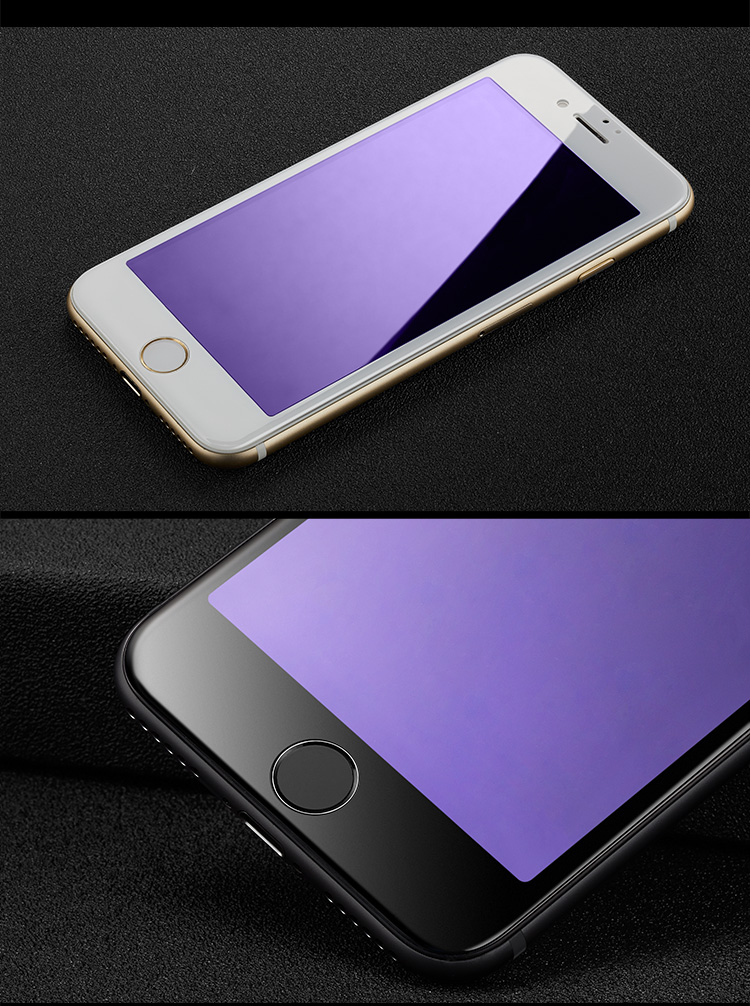 plus钢化膜 3d曲面全屏全覆盖抗蓝光钢化膜 软边防碎高清手机保护膜