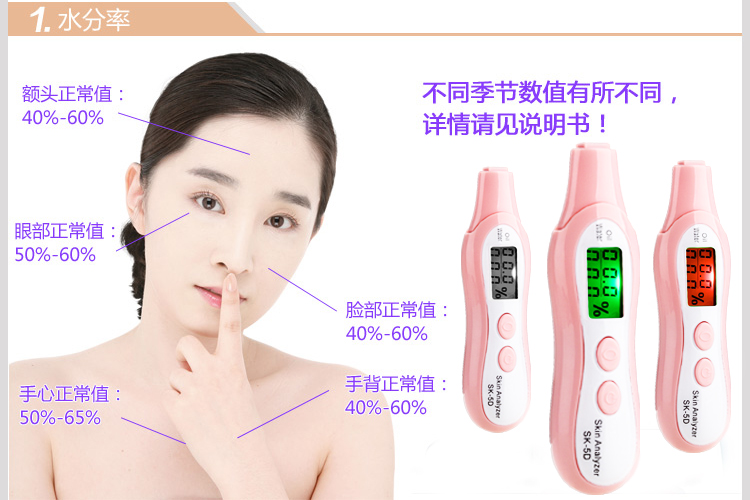 【京东超市】雨花泽（Yuhuaze） 皮肤测试仪 水分油分测试笔 美容测试器YHZ-90320