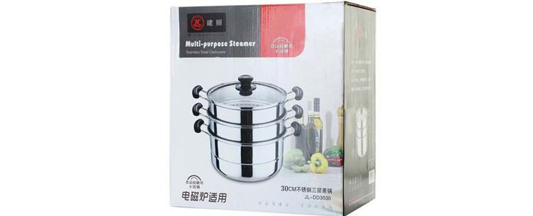 
                                        
                                        建丽国标食品级不锈钢28CM电磁炉通用大容量三层加厚汤锅蒸锅JL-DD3028                