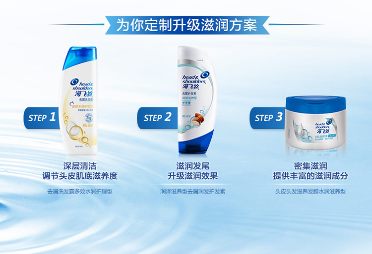 【京东超市】海飞丝去屑洗发水多效水润护理型750ml（洗发露）