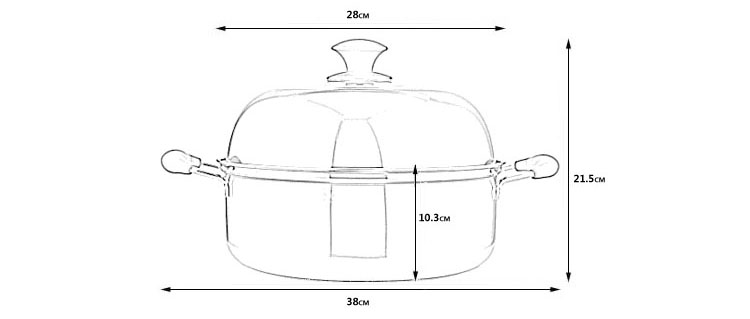 
                                        【京东超市】建丽食品级不锈钢复合底28CM电磁炉通用特价促销加厚多用火锅汤锅蒸锅                