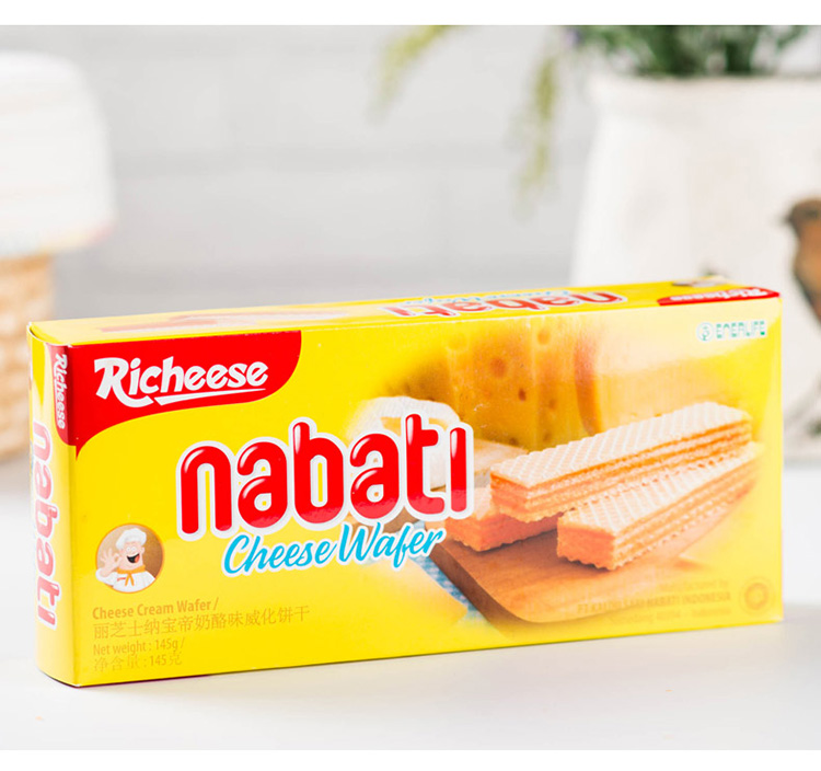 印度尼西亚进口 丽芝士(richeese) 纳宝帝奶酪威化饼干145克