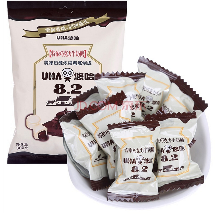 【京东超市】悠哈特浓巧克力牛奶糖300g