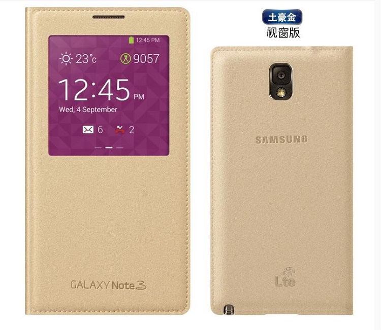 三星 Note3手机套/窗口智能保护套/手机壳 适用于N9006/N9002/N9008 流光金