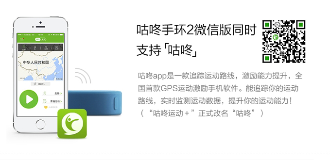 咕咚（Codoon） HB-B021 蓝牙4.0 智能手环2（微信版） 黑色