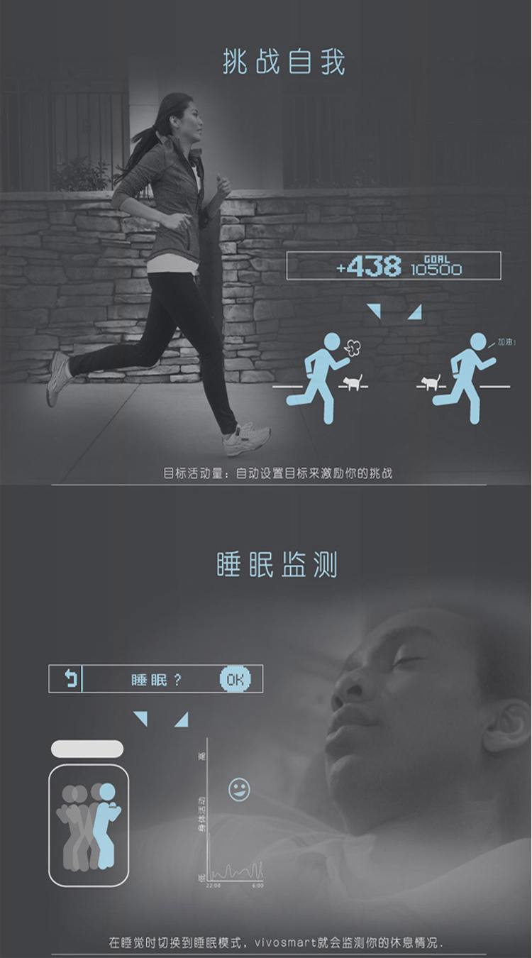 佳明（GARMIN）vivosmart  紫色 智能运动手环腕带 50米防水 计步器蓝牙 睡眠监测 震动提醒