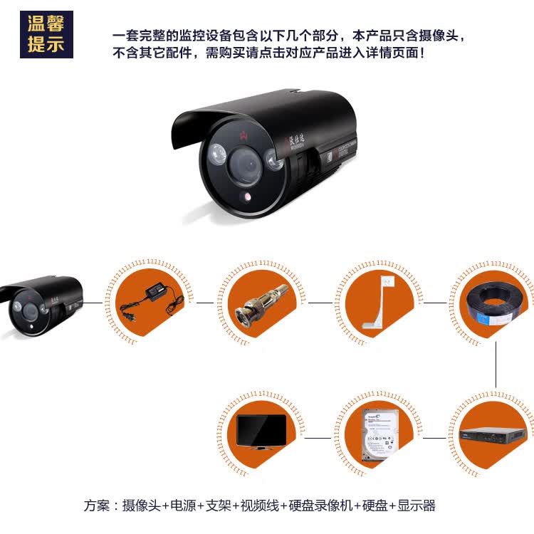 沃仕达770s6z双灯阵列监控摄像头6mm