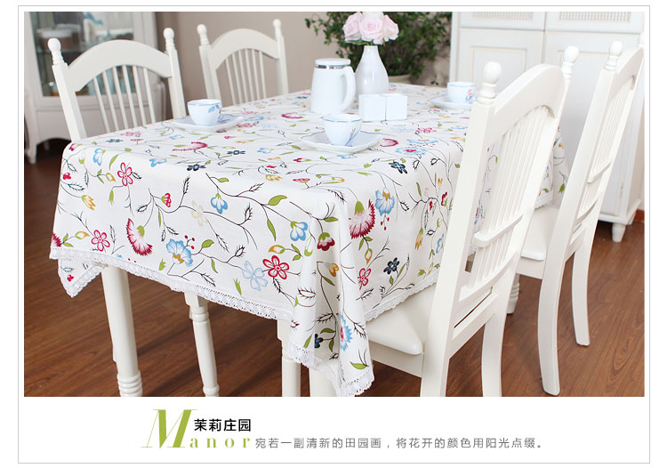 Homix 100*140cm精品棉麻桌布 茉莉庄园