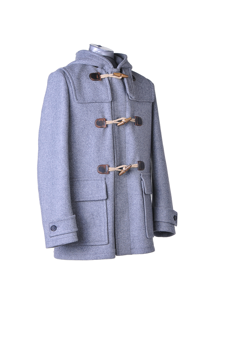 prada 普拉达男士灰色中长款连帽休闲呢子大衣 秋冬新款呢子外套sgh