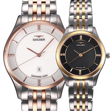 古尊(golgen)手表 商务系列石英男白女黑gn.9091
