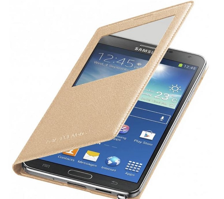 三星 Note3手机套/窗口智能保护套/手机壳 适用于N9006/N9002/N9008 流光金