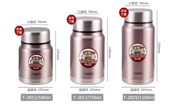 
                                        
                                        泰福高（TAFUCO）焖烧杯 不锈钢真空保温家用办公焖烧壶 男女士便携焖烧罐 T-2019 1.1L 褐色                
