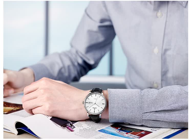 EBOHR Watch, Master Series Casual Leather Strap Mechanical Watch for Men And Women, Birthday Mid-Autumn Festival Gift, 36170135/142 12