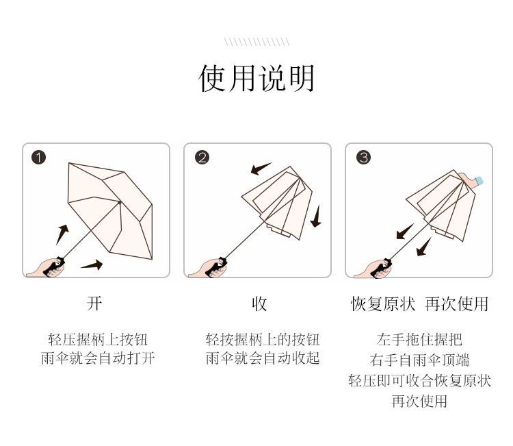 自动雨伞 使用说明图片