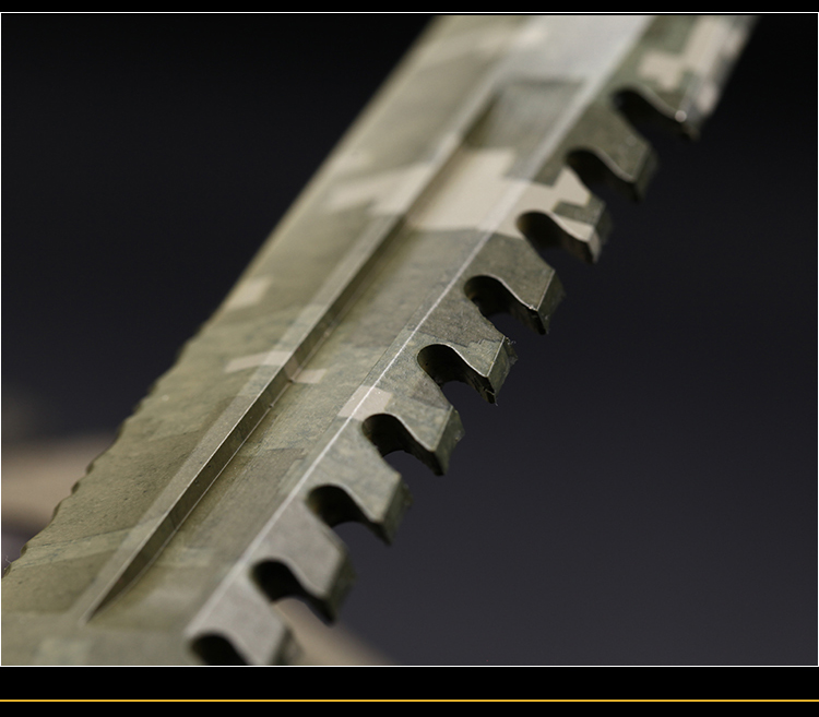 狼头columbia 军刀直刀户外刀战术刀d80全迷彩色版 野外求生防身防狼