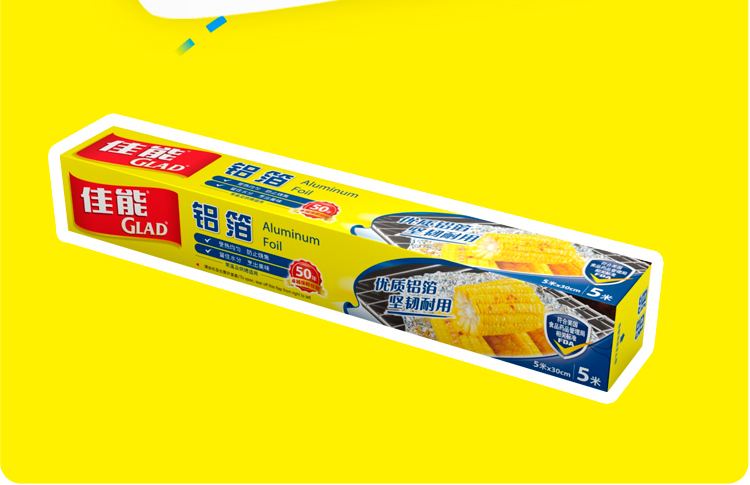 
                                        
                                        佳能（Glad）5米烘焙烧烤铝箔锡纸四件套F5M（5m*30cm*4盒）                