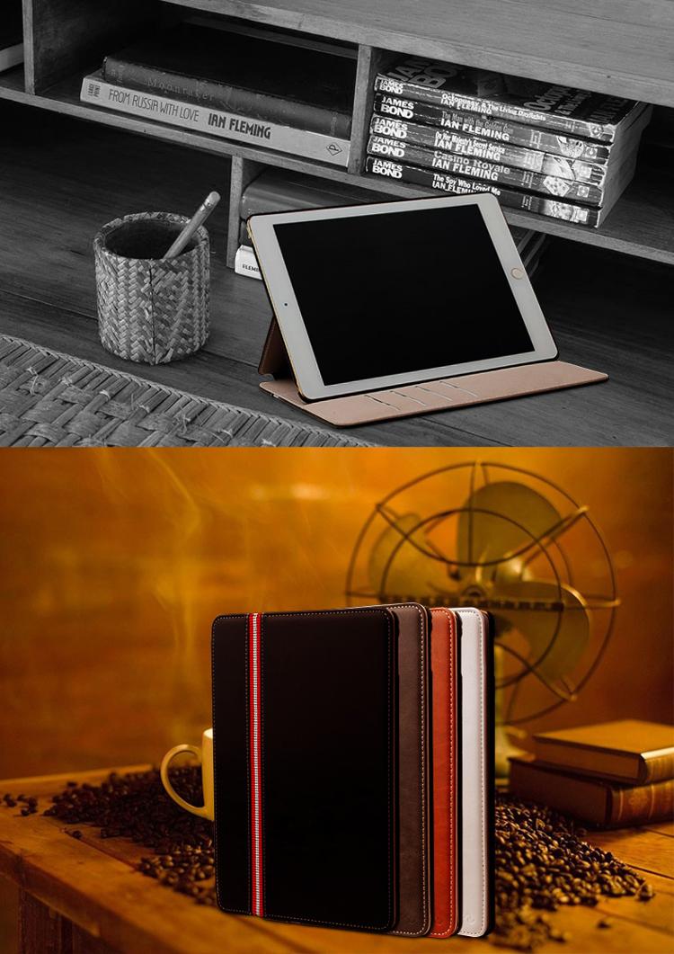 幻响（i-mu）睿智系列 ipad air2/ipad6保护套/壳 适用苹果 书本开启 多插槽设计 智能休眠 送高透贴膜 棕色