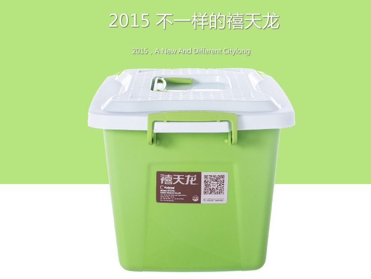 
                                        
                                        禧天龙Citylong 塑料收纳箱小号手提箱便携式杂物百纳箱2个装 蒂梵绿16L 6166                