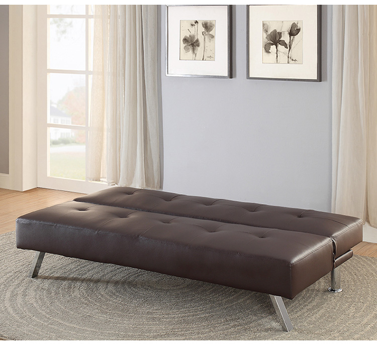 雅客集 沙发床折叠多功能 储物收纳皮沙发 咖啡色fb
