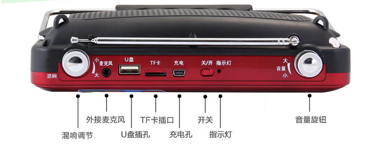 
                                        先科（SAST）ST-99C 7英寸看戏机录音晨练收音音频播放器（红色）                