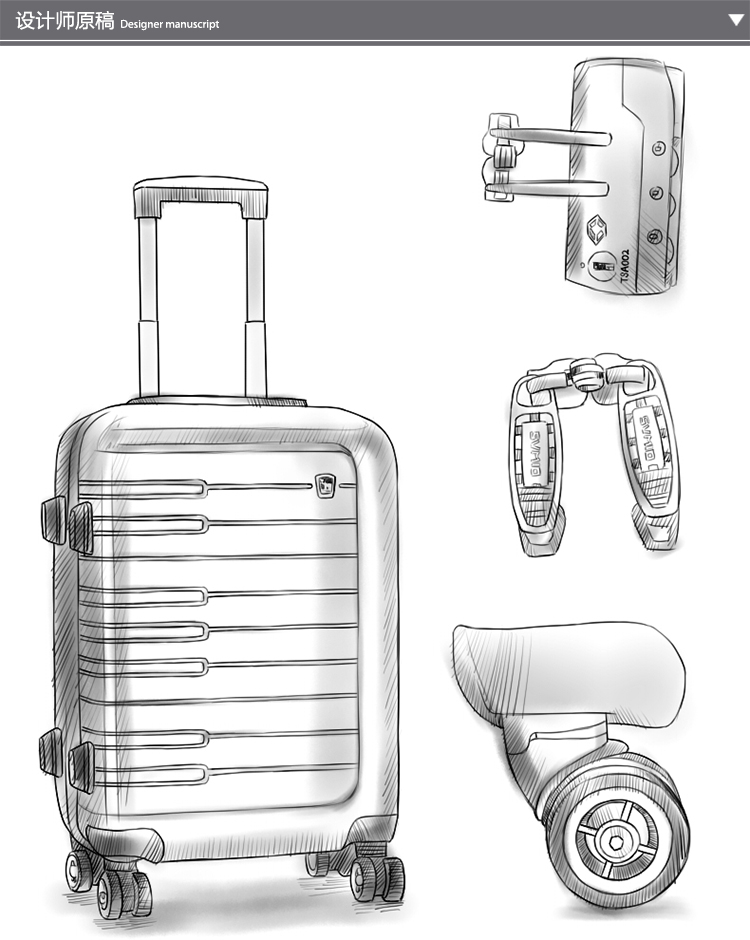 爱华仕(oiwas)拉杆箱6100 万向轮abs pc 商务行李箱 男女时尚休.