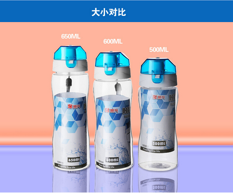 振兴 时尚太空杯 带盖防漏太空水杯 时尚便携杯  橙色 650ml SB8067