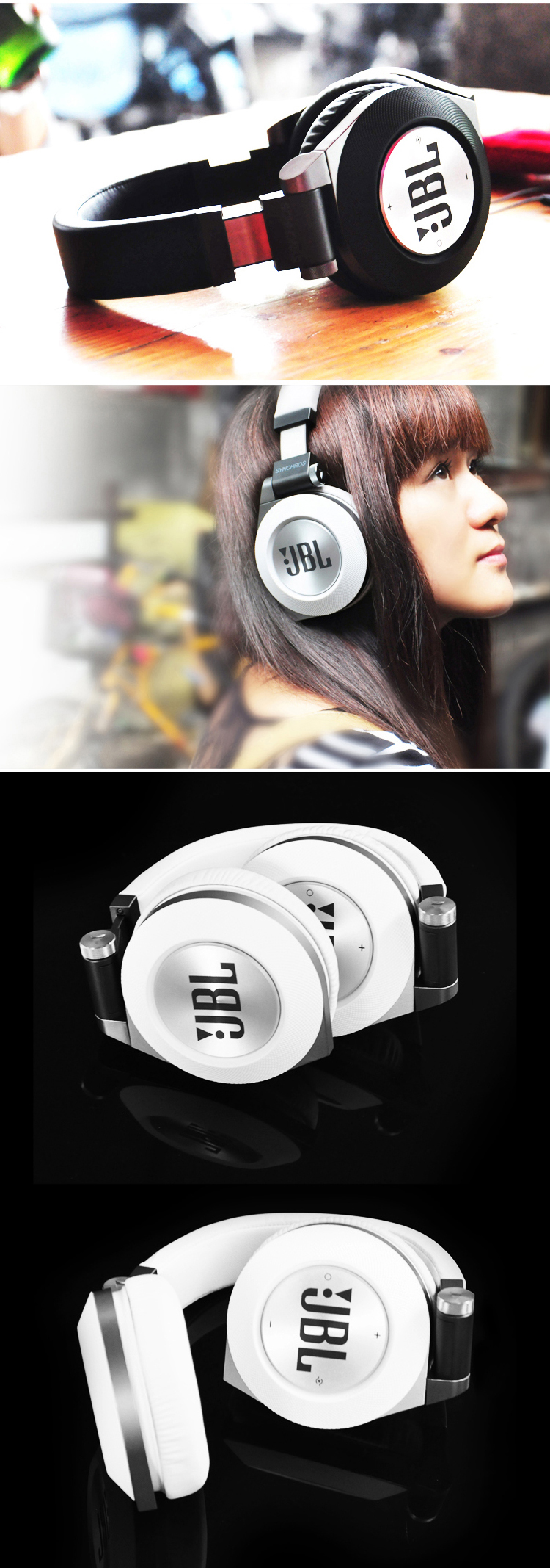 JBL E50BT 可折叠头戴式蓝牙耳机 支持音乐分享功能 黑色