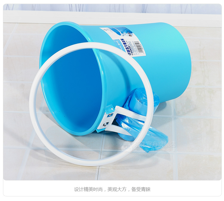 
                                        
                                                            茶花垃圾桶家用分类厨房客厅卫生间垃圾筐无盖带压圈塑料废纸篓清洁收纳卫生筒8L 1520                