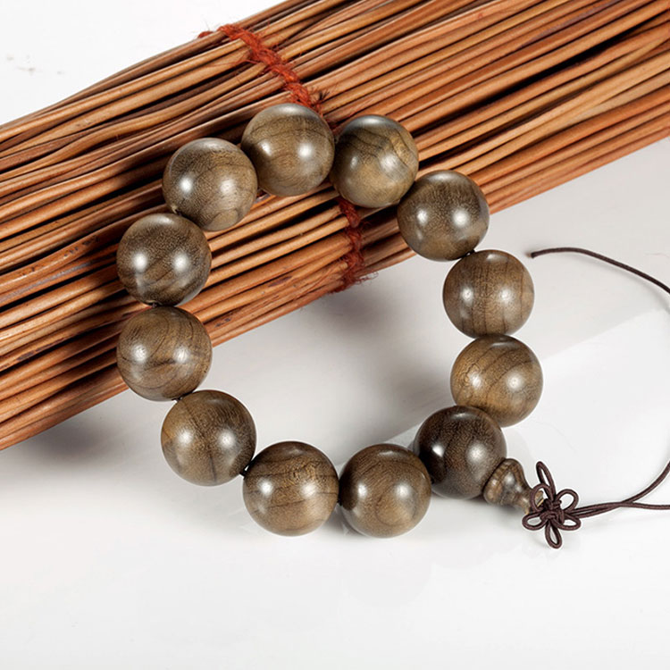 沐恩 手串sl1589 金丝楠木阴沉木水波纹手串20mm*12颗