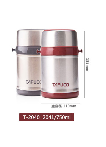 泰福高（TAFUCO） 保温粥桶 不锈钢真空便携焖烧壶T-2041 750ML 香槟色
