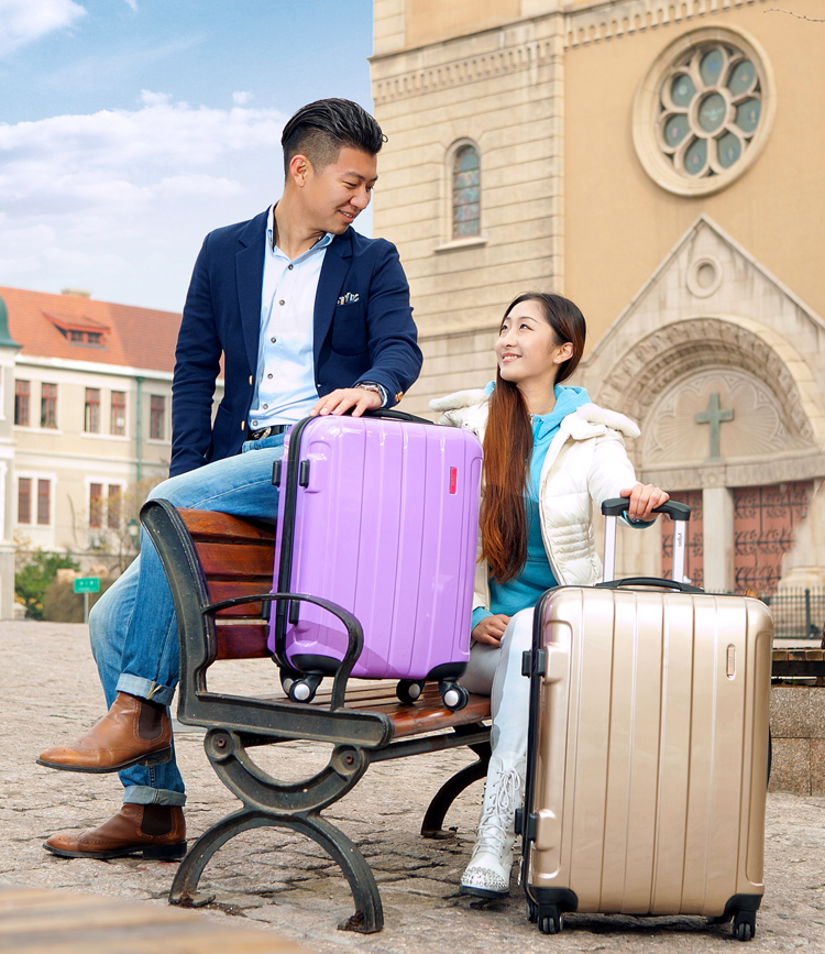 亨得利(handry)意高时尚炫彩pc亮面万向轮拉杆箱y8826-20寸浅兰