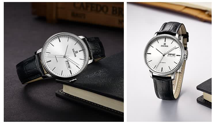 EBOHR Watch, Master Series Casual Leather Strap Mechanical Watch for Men And Women, Birthday Mid-Autumn Festival Gift, 36170135/142 13