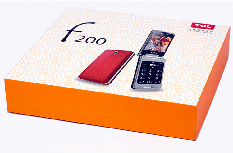 TCL 骨传导翻盖老人机 (f200) 牡丹红 移动联通2G手机