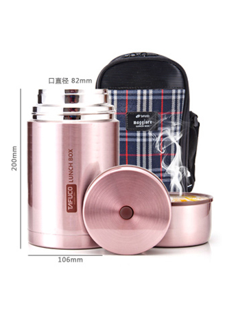 
                                        
                                                            泰福高（TAFUCO）焖烧壶 304不锈钢焖烧杯保温粥桶焖烧罐 赠保温包 T-2005 褐色 1.0L                