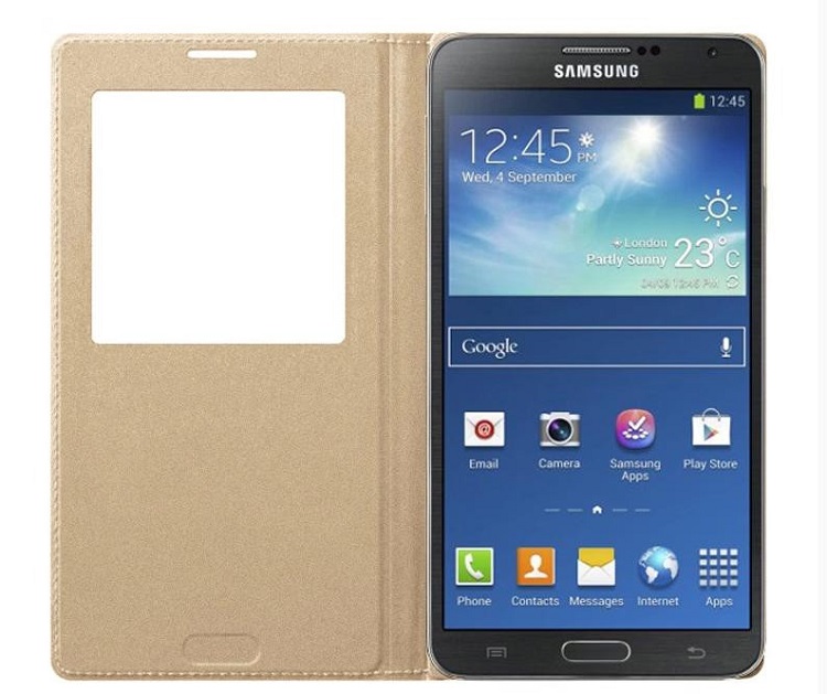 三星 Note3手机套/窗口智能保护套/手机壳 适用于N9006/N9002/N9008 流光金